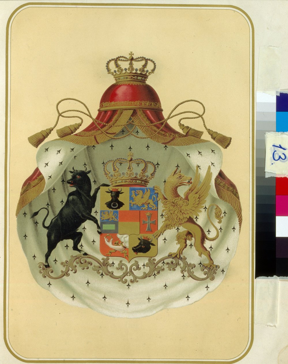 İsveç Norveç Büyük Locası Masonlarının arması. (İsveç Norveç Masonik Büyük Locası Arması). Anonim eser, litografi. Rusya Devlet Kütüphanesi, Moskova. by Unknown artist