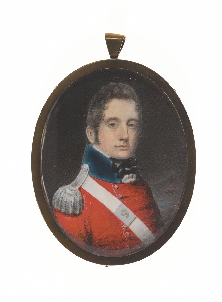 Teğmen Charles Augustus Elderton (1789-1841), 9. Madras Yerli Piyade, 25 Şubat 1811 (fildişi üzerine minyatür) by Unknown artist