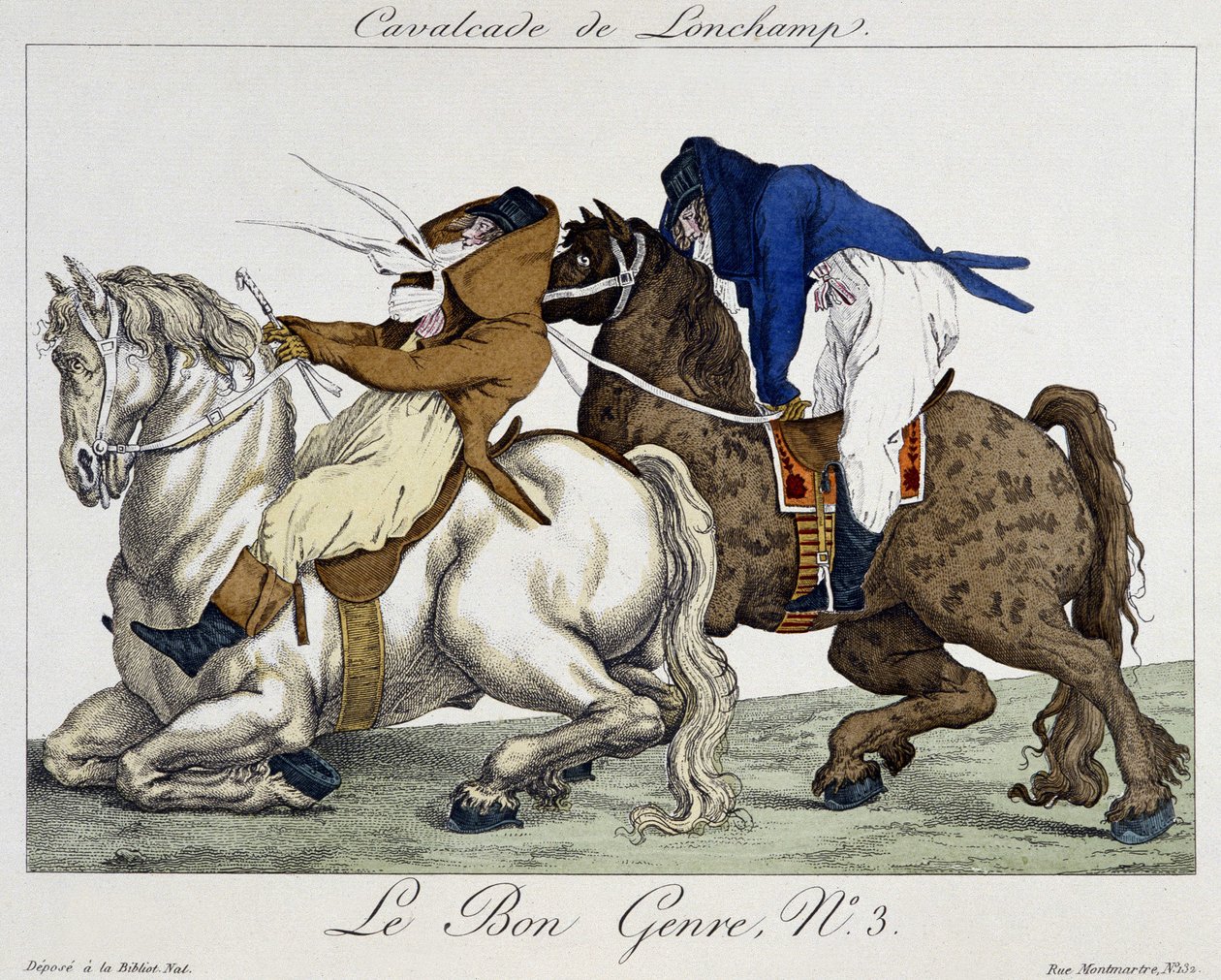 Longchamps Cavalcade - karikatür, deb. 19. yüzyıl by Unknown artist