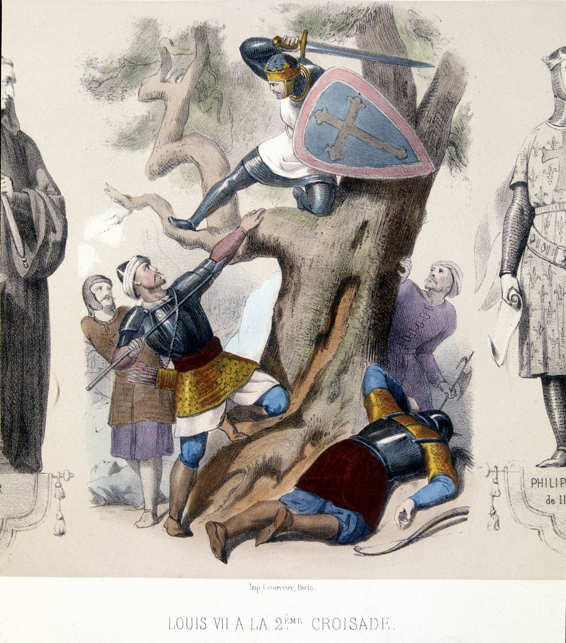 Louis VII (1120/1180), Capetiens 2. Haçlı Seferi (1147/1149) sırasında yönetti. by Unknown artist