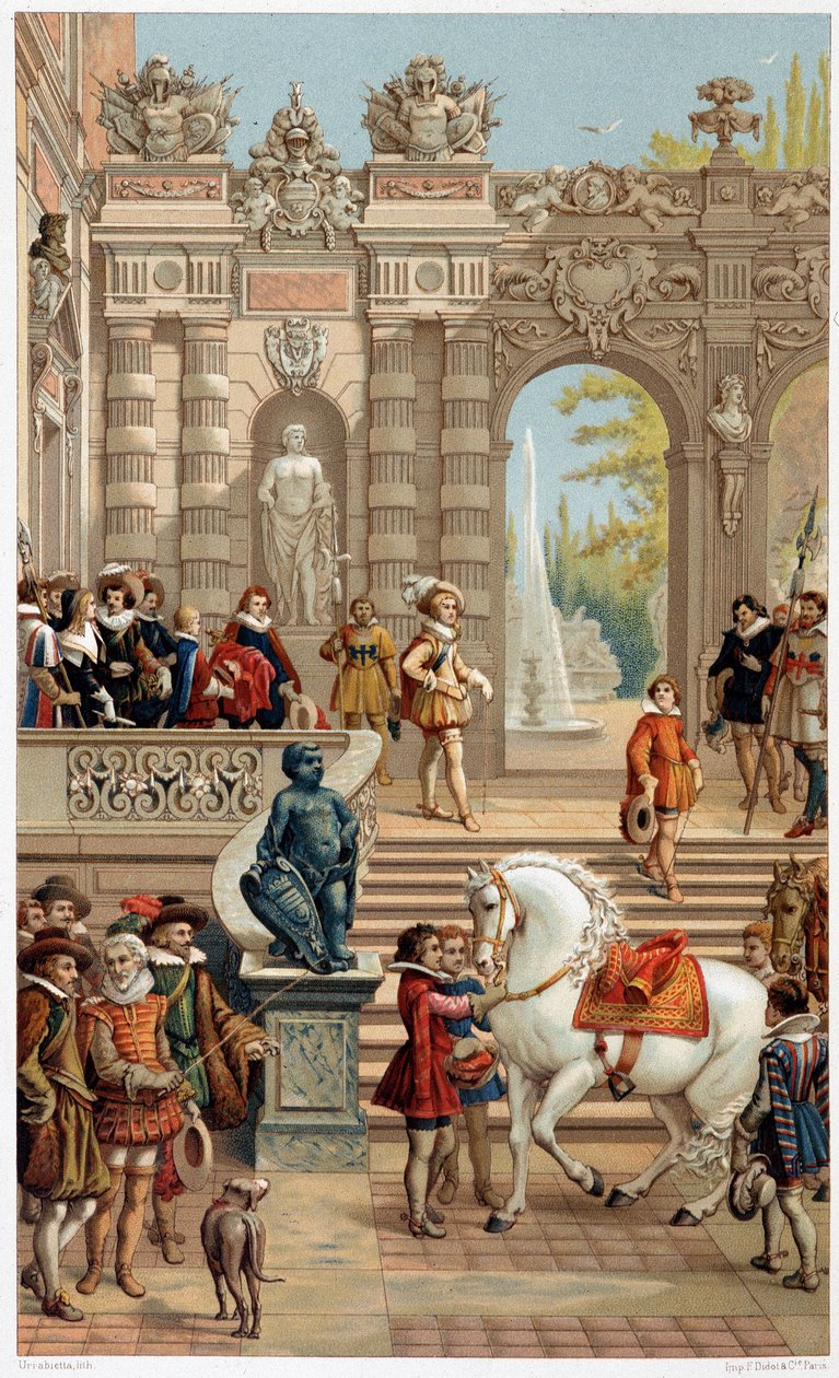 Louis XIII mahkemede, 13 yaşında - “” 17. yüzyılda - Kurumlar: kullanımlar ve kostümler, Fransa 1590-1700”” Paul Lacroix by Unknown artist