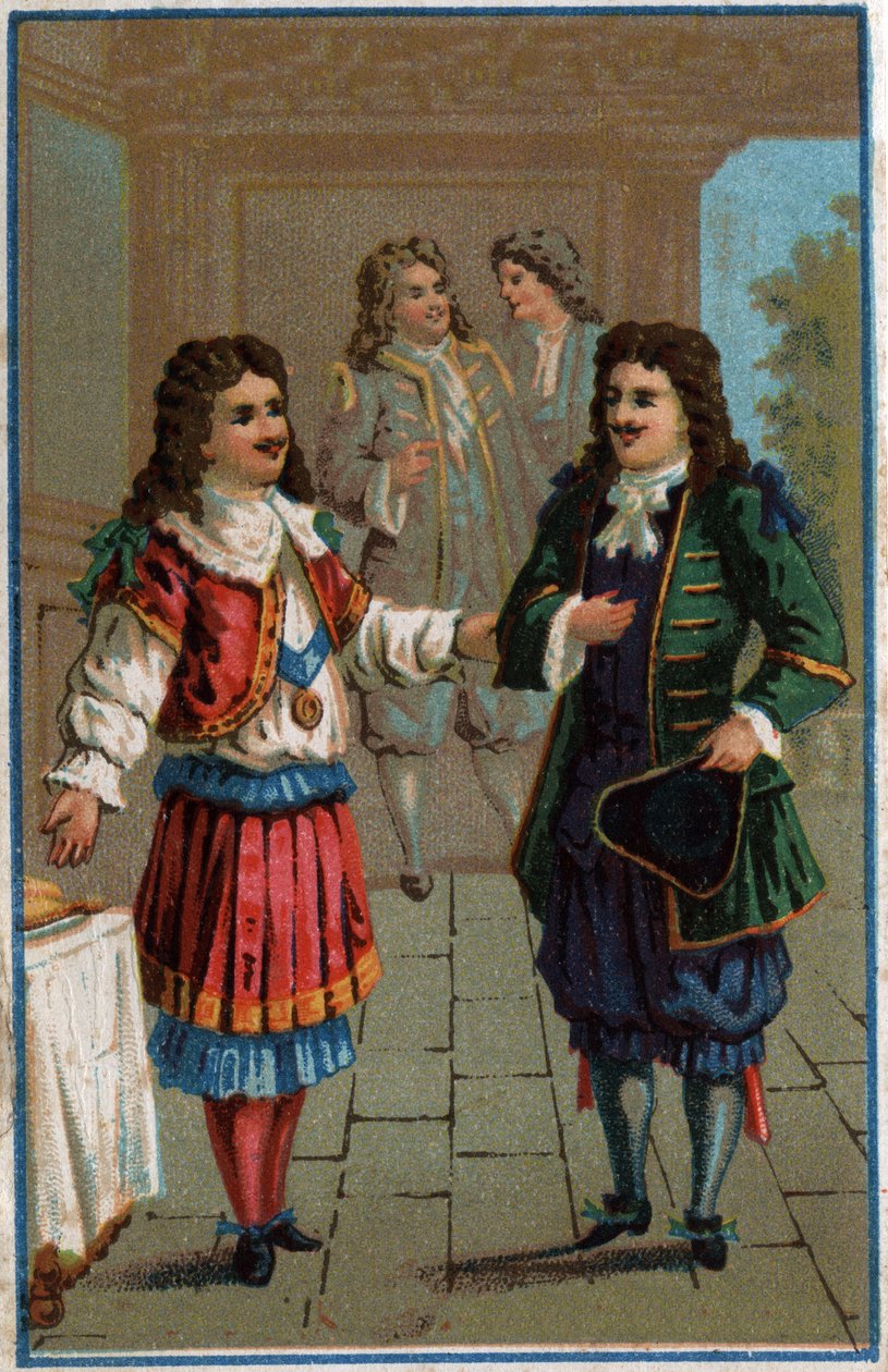 Louis XIV ve Moliere”: Kral Louis XIV (1638-1715) ve Vaftizci Yahya Poquelin dit Moliere (1622-1673) by Unknown artist