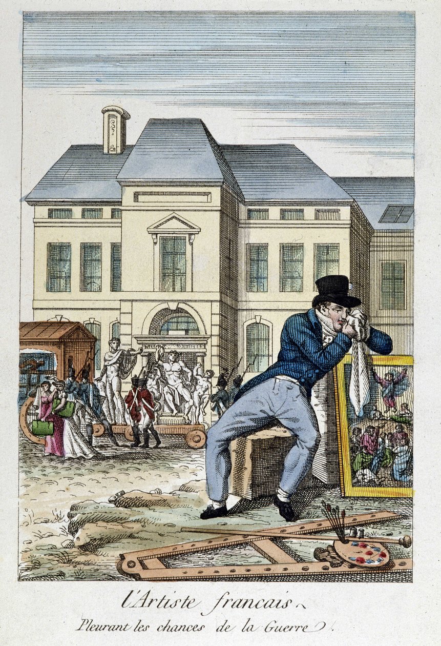 Louvre: Savaş ihtimaline yas tutan Fransız sanatçı, 19. yüzyıl gravürü by Unknown artist