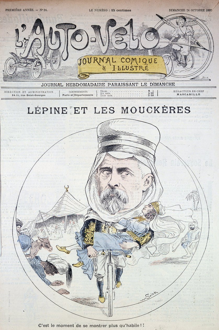 Lépine ve Mouckères - 12/12/1897 tarihli “”Auto-Vélo”””da, Bibl.de la ville de Paris. by Unknown artist