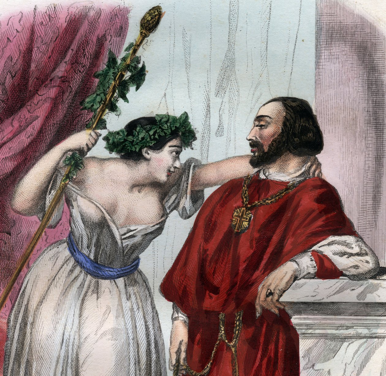 Lucrece Borgia (1480-1519), kardeşi Cesar Borgia ile birlikte. (Lucrezia ve Cesare Borgia). Maurice Lachatre