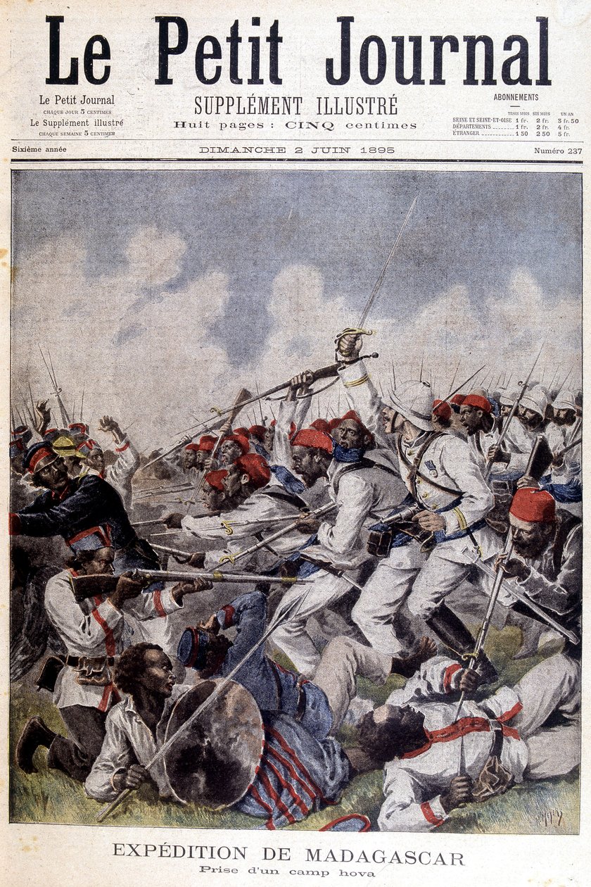 Madagaskar Seferi: 02/06/1895 tarihli “” Le Petite Journal” da bir kamp hovasını alın by Unknown artist