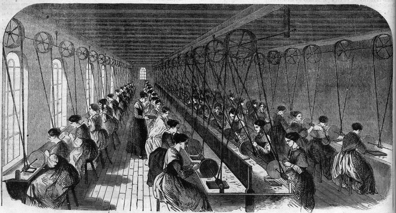 Çimento kalem imalatı: Birmingham fabrikasında bir matbaadaki işçiler “” Le Journal Illustrous” da by Unknown artist