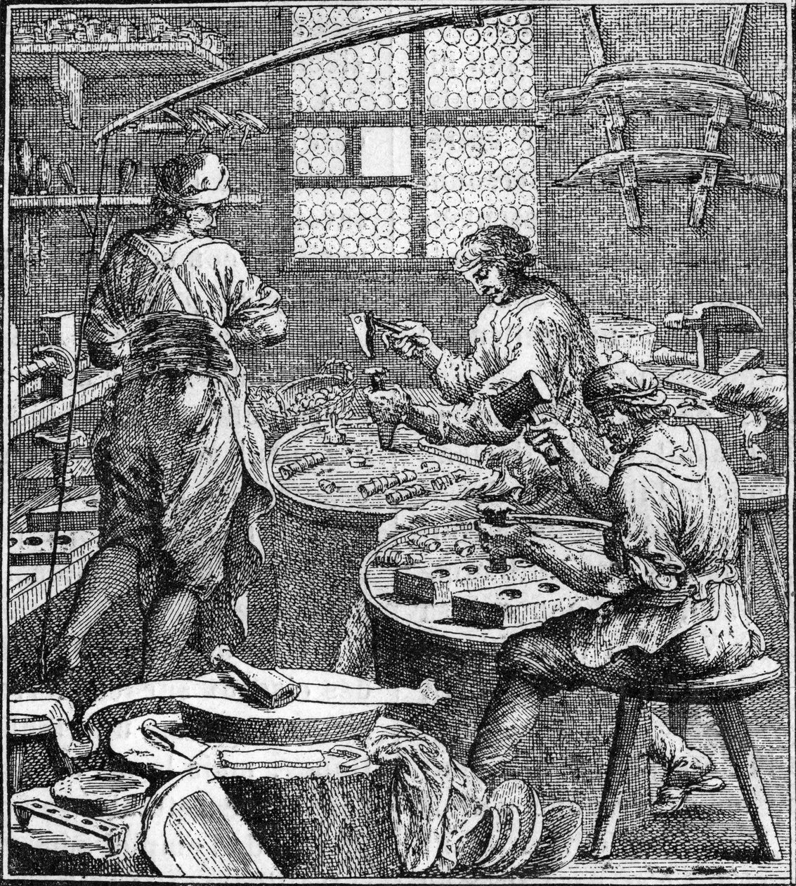 18. yüzyılda dikiş imalatı. by Unknown artist