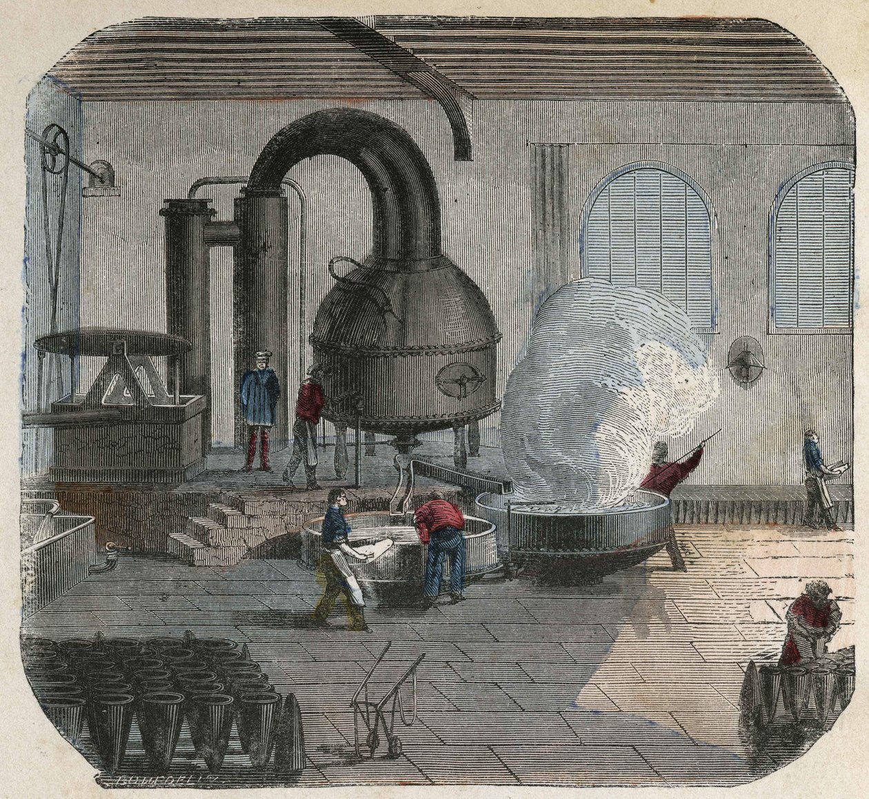 Bir fabrikada şeker üretimi. 19. yüzyıl illüstrasyonu. Bianchetti koleksiyonu by Unknown artist