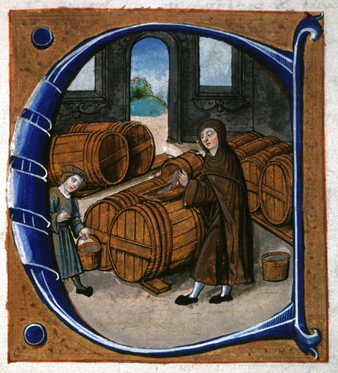 Şarap imalatı. CA. 1450 (minyatür) by Unknown artist
