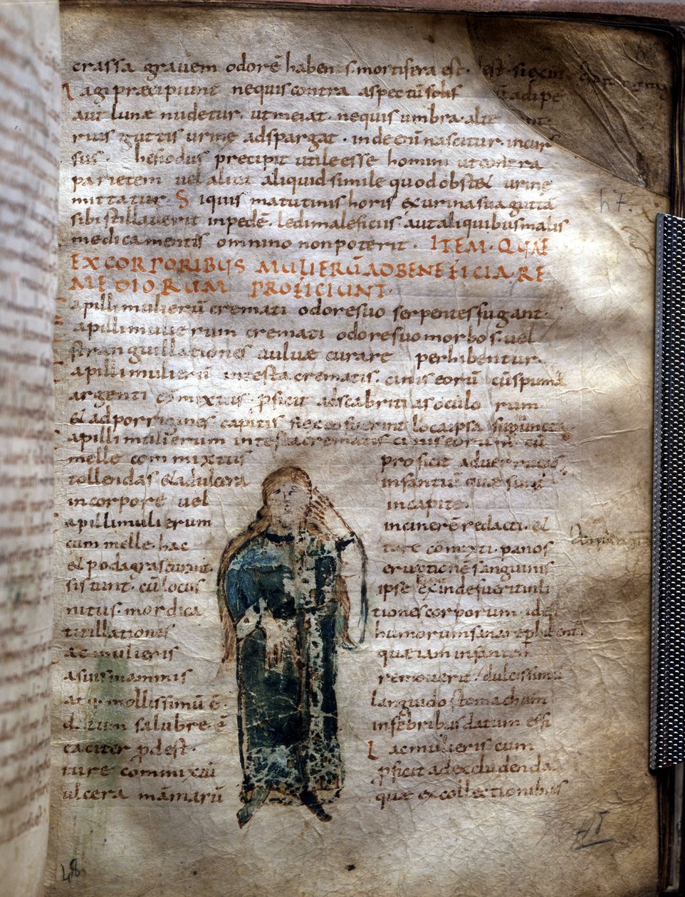 El yazması sayfası, Claude Galien (Klaudios Galenos veya Claudio Galeno veya Claudius Galenus veya Galen, v. 131 - v. 201), Yunan doktor tarafından "De simplex medica"dan alınmıştır. Lucca