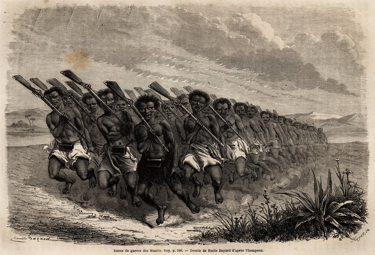 Maori Savaş Dansı, Emile Bayard (1837-1891), Ferdinand de Hochstetter
