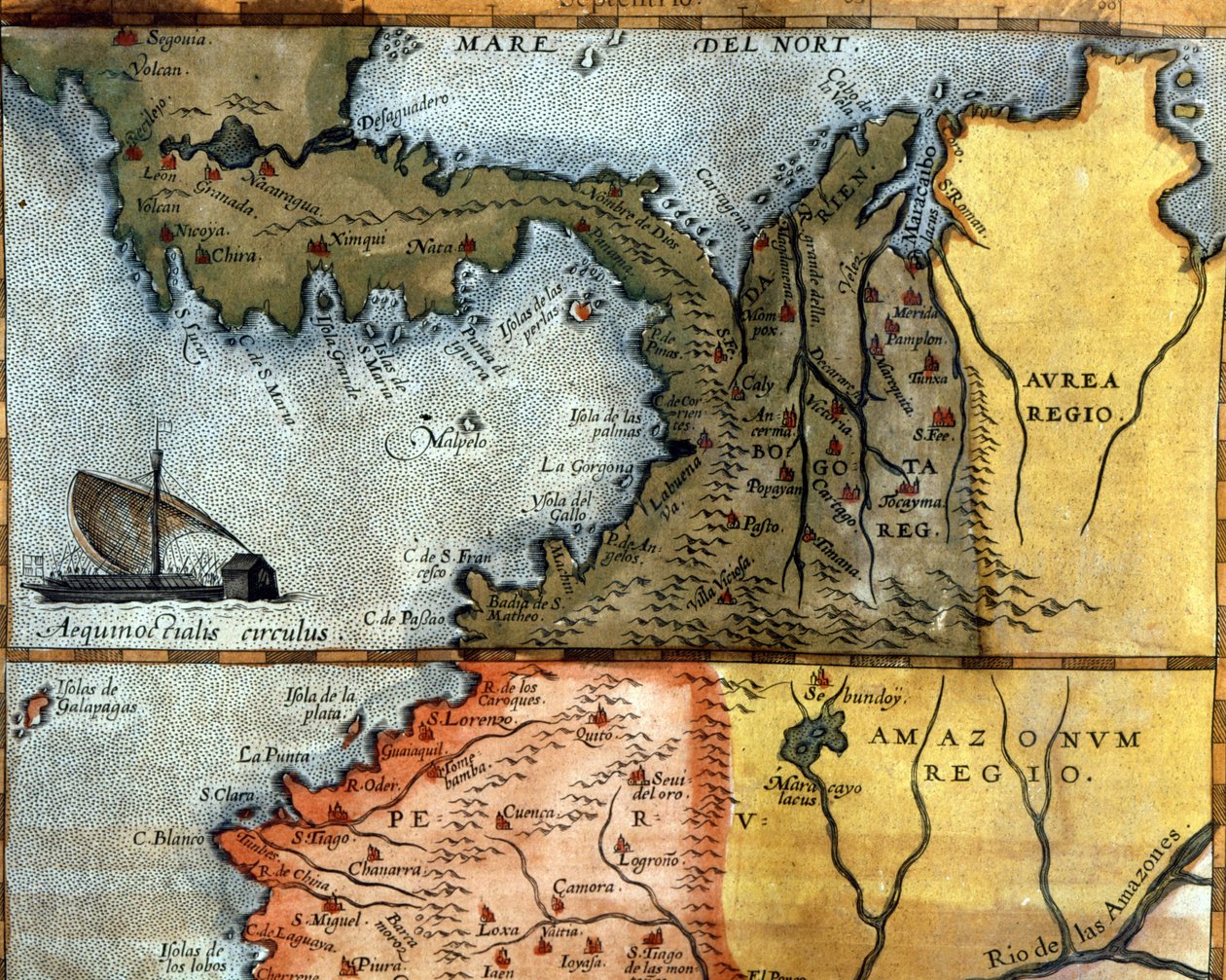 Orta Amerika haritası. 16'ncı yüzyıl. by Unknown artist
