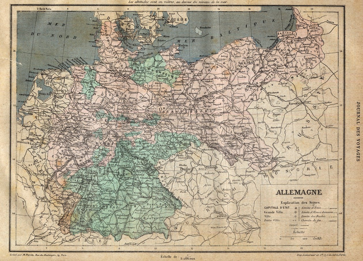 1891 Almanya Haritası - 1891 Almanya Haritası - by Unknown artist