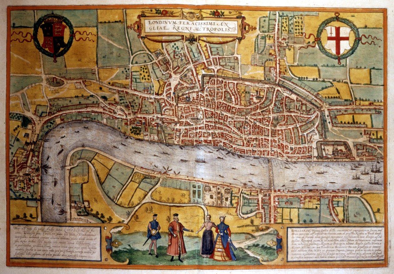 16. yüzyılda Londra haritası. by Unknown artist