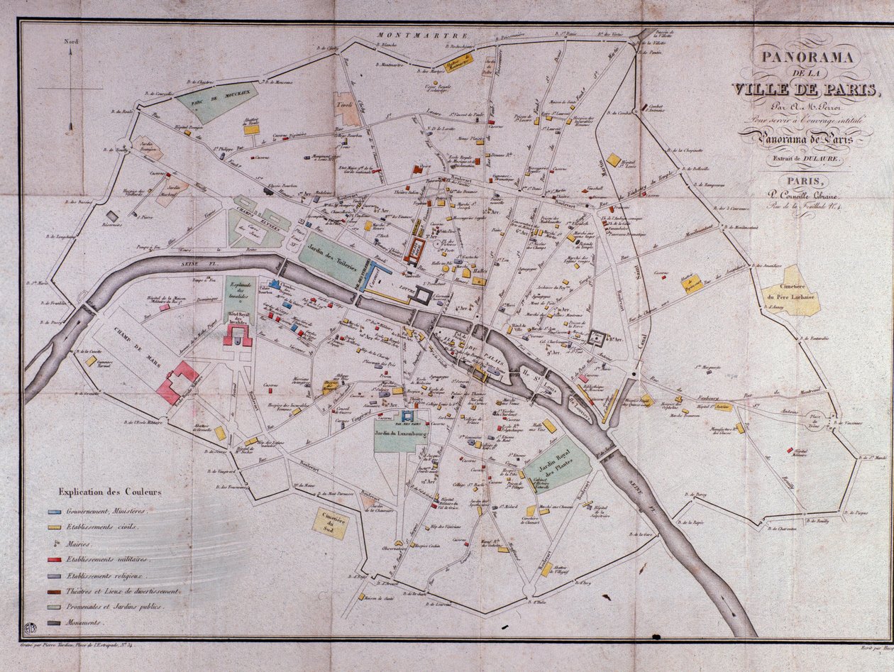 1840 yılında Paris şehrinin haritası. by Unknown artist