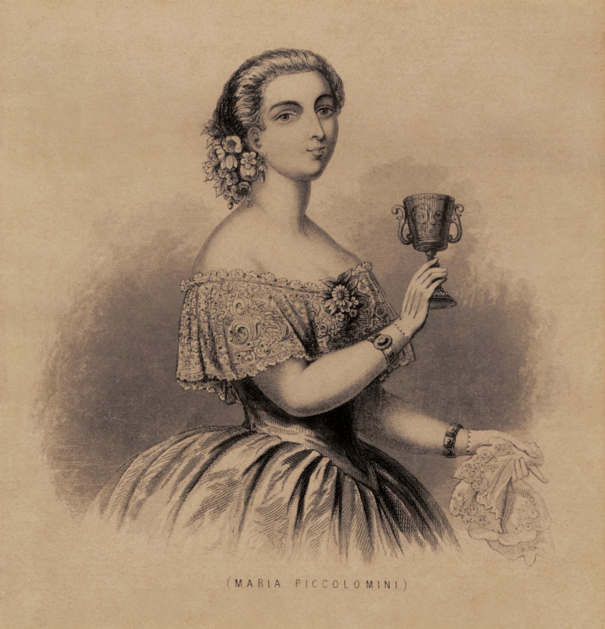 Marietta Piccolomini - İtalyan soprano portresi by Unknown
