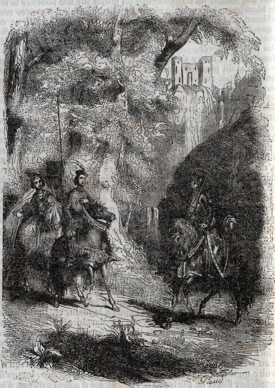 Marphise (Marfisa) ve yaşlı kadın Pinabel (Pinabello) ile tanışıyor - Ludovico Ariosto