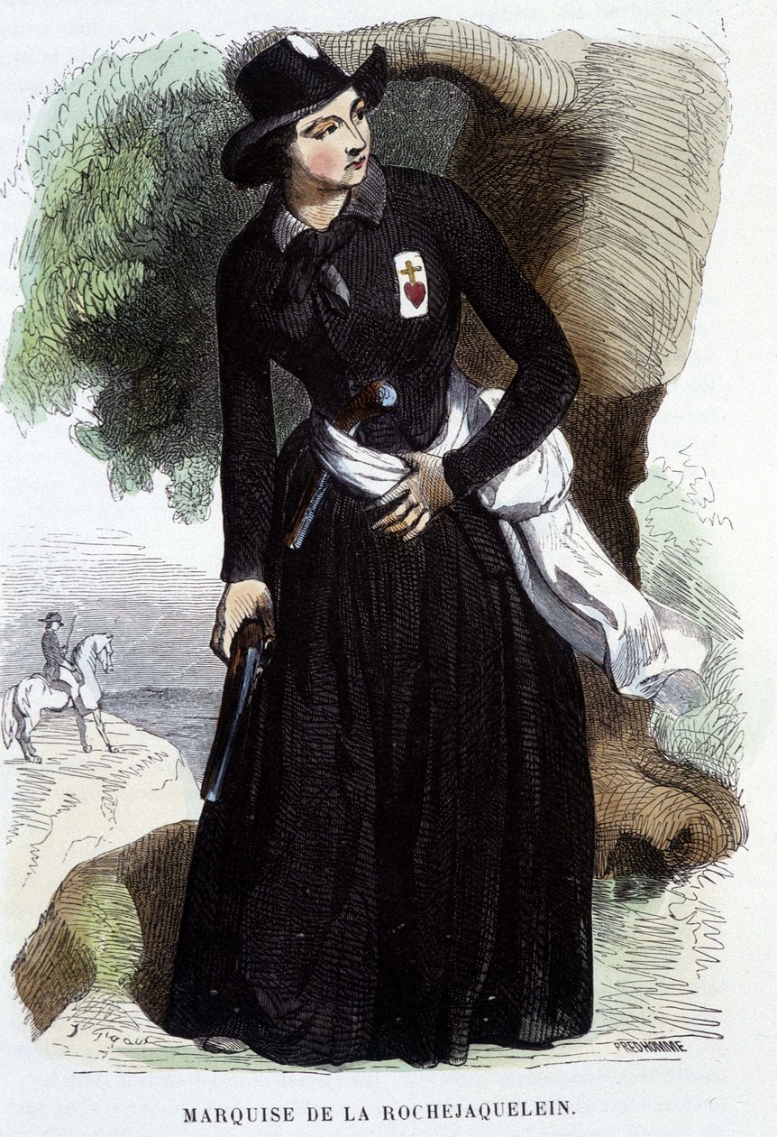Marquise de La Rochejaquelein (veya La Rochejacquelein) (1772 - 1857) (göğüste Vendéens