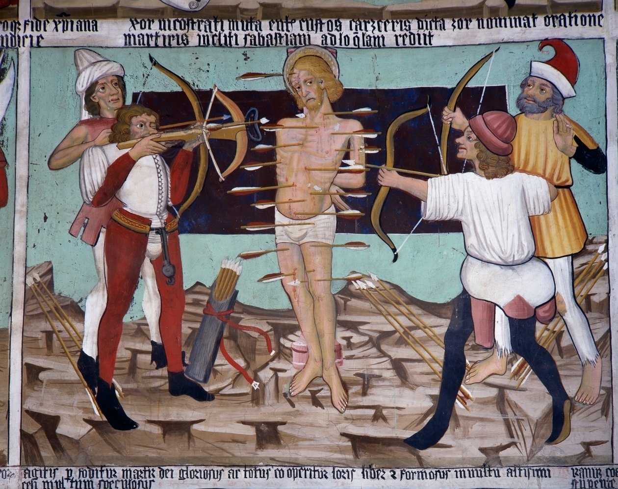 Aziz Sebastian Şehitliği, Aziz Sebastian'ın hayatı (15. yüzyıl), freskler, Aziz Sebastian Şapeli, Villard-de-Lans, Rhone-Alpes, Fransa. by Unknown artist