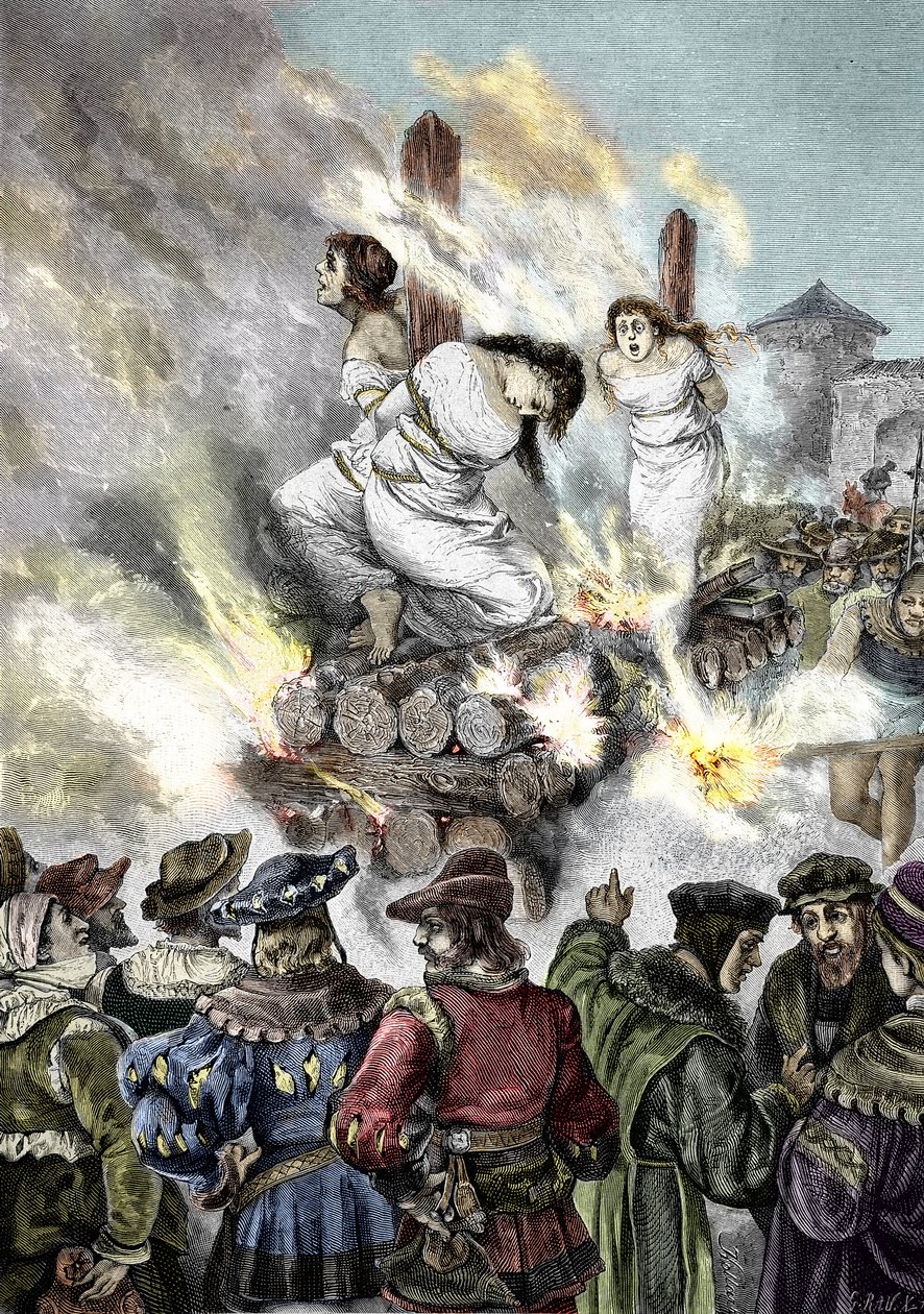 Ortaçağ Engizisyonu: Bir Fransız Şehrinde Cadıların Yakılması by Unknown artist