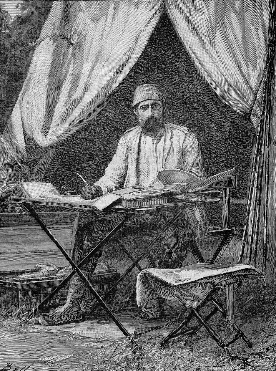 Mehmet Emin paşa. (Eduard Schnitzer) Alman kaşif (1840 - 1892). 1893 tarihli gravür. by Unknown artist