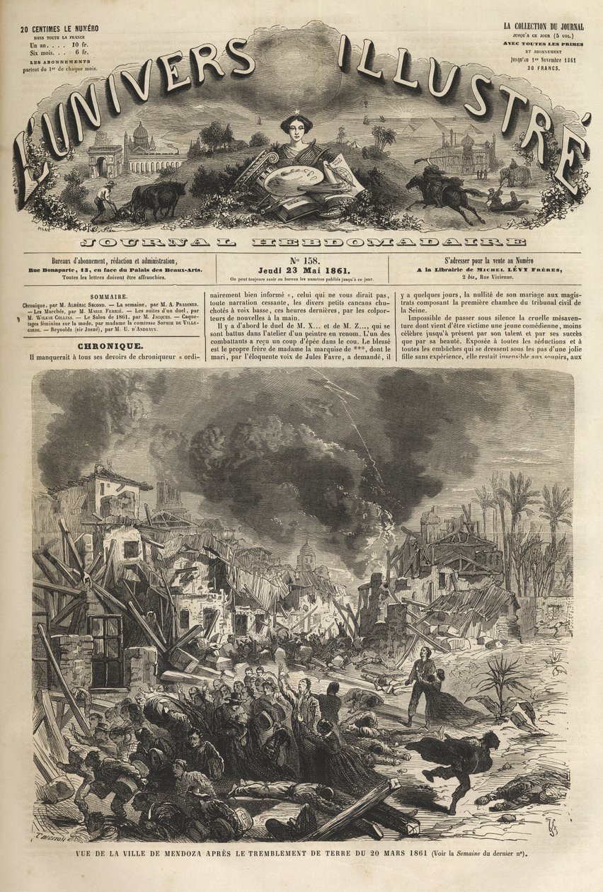 Mendoza, Arjantin - 1861 Depremi - Mendoza Seisme de 1861 - Arjantin - 20 Mart 1861 - 1861