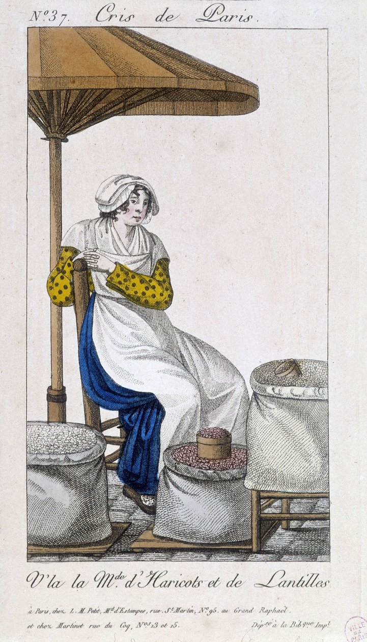 Fasulye ve kuru mercimek tüccarı - “” Cris de Paris””, deb. 19. yüzyıl by Unknown artist