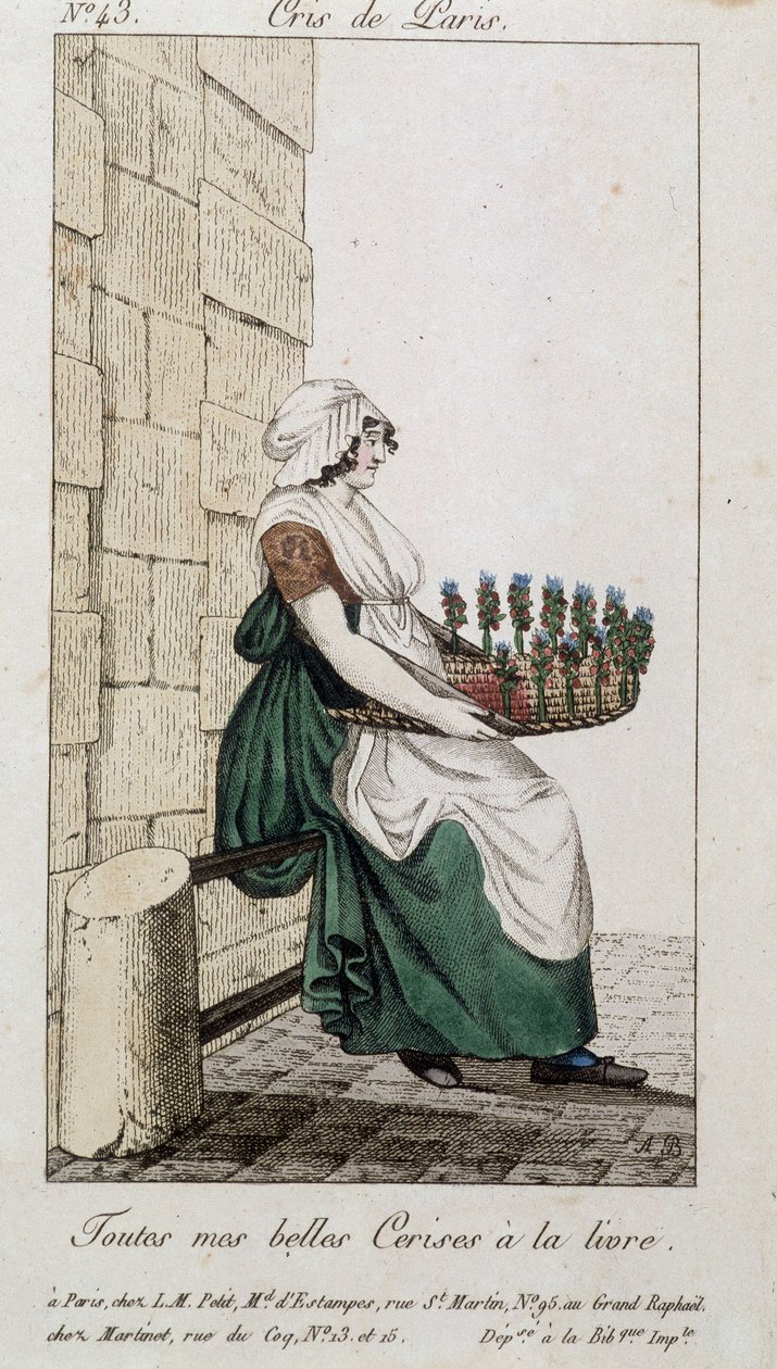 Kiraz tüccarı - “” Cris de Paris”” deb. 19. yüzyıl by Unknown artist