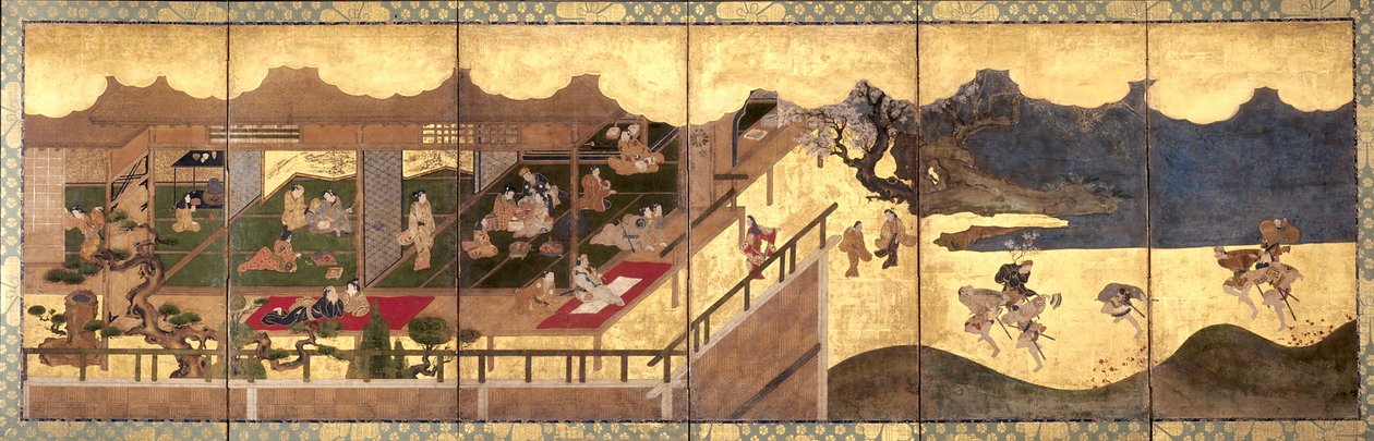 Merrymaking (kağıt üzerinde mürekkep, renk ve altın varak) by Unknown artist