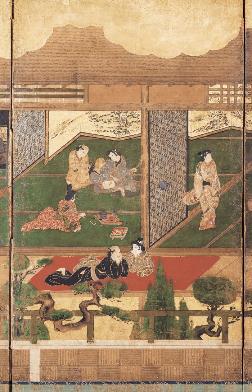 Merrymaking (kağıt üzerinde mürekkep, renk ve altın varak) by Unknown artist