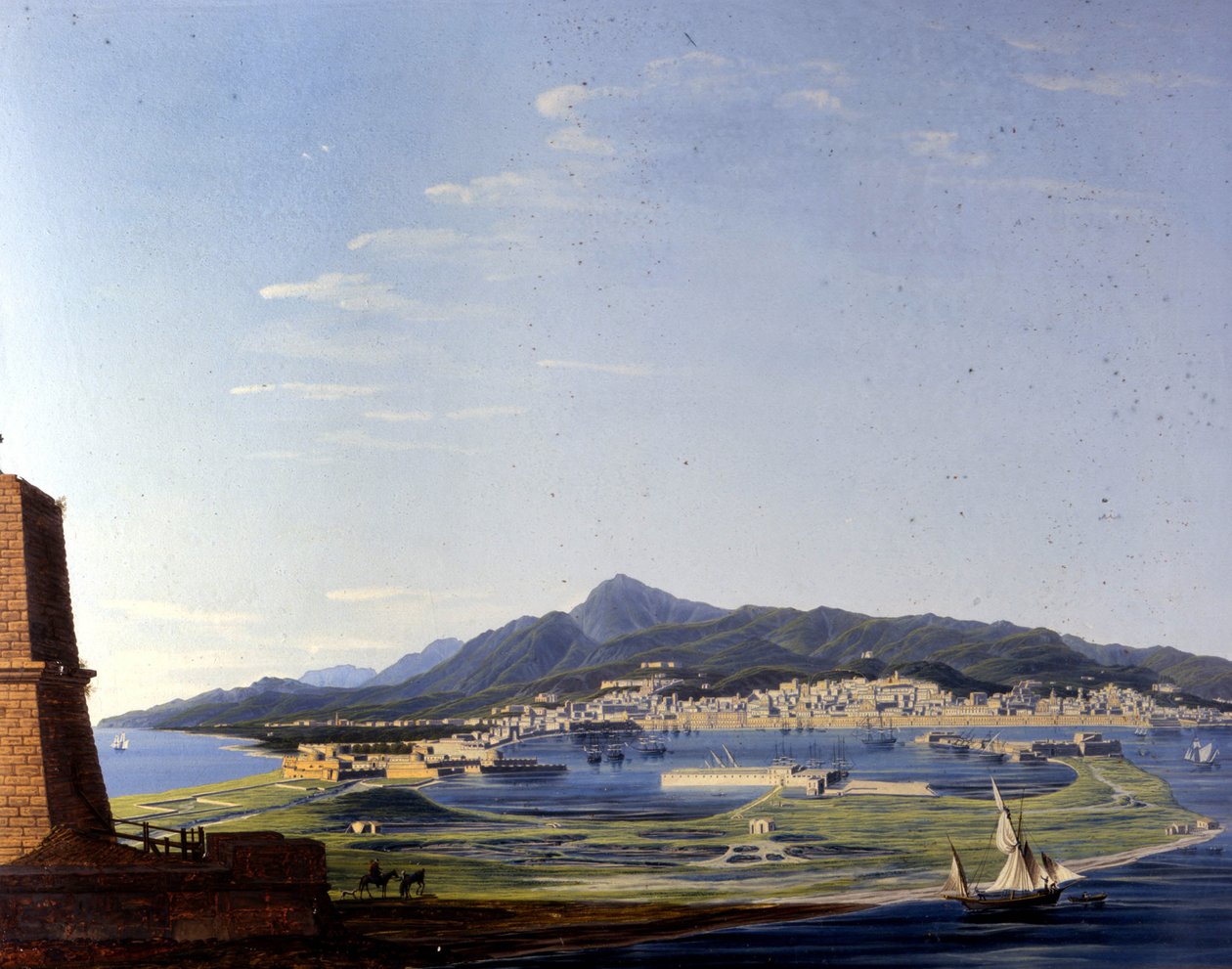 Messina boğazdan görüldü. Anonim 19. yüzyıl resmi. by Unknown artist