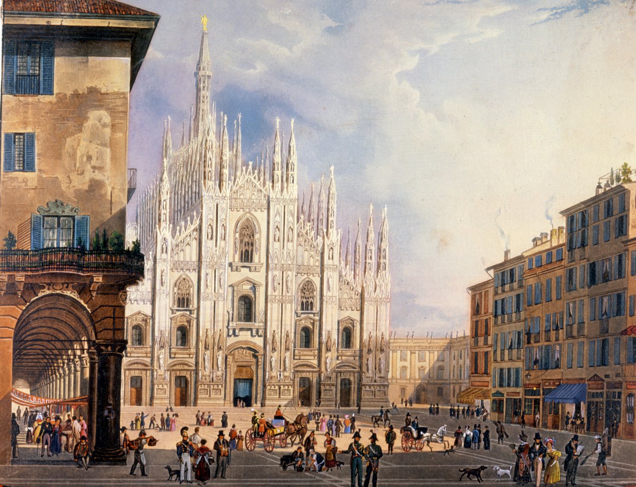 Milano, Duomo Meydanı 1825 civarında. by Unknown artist