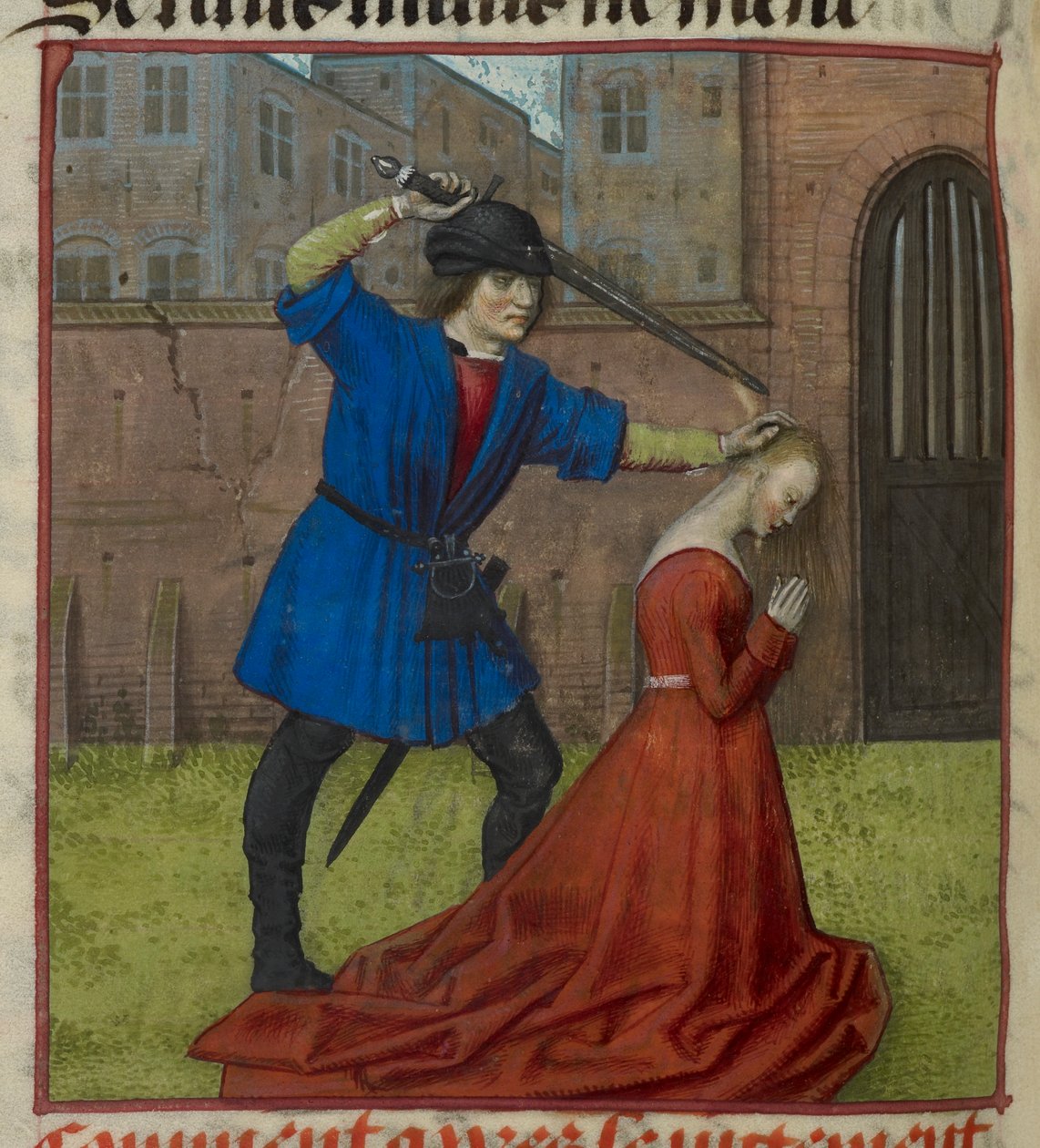 Virginius'un 'Le Roman de la Rose' filminden kızı Virginia'nın kafasını kesen minyatürü by Unknown artist