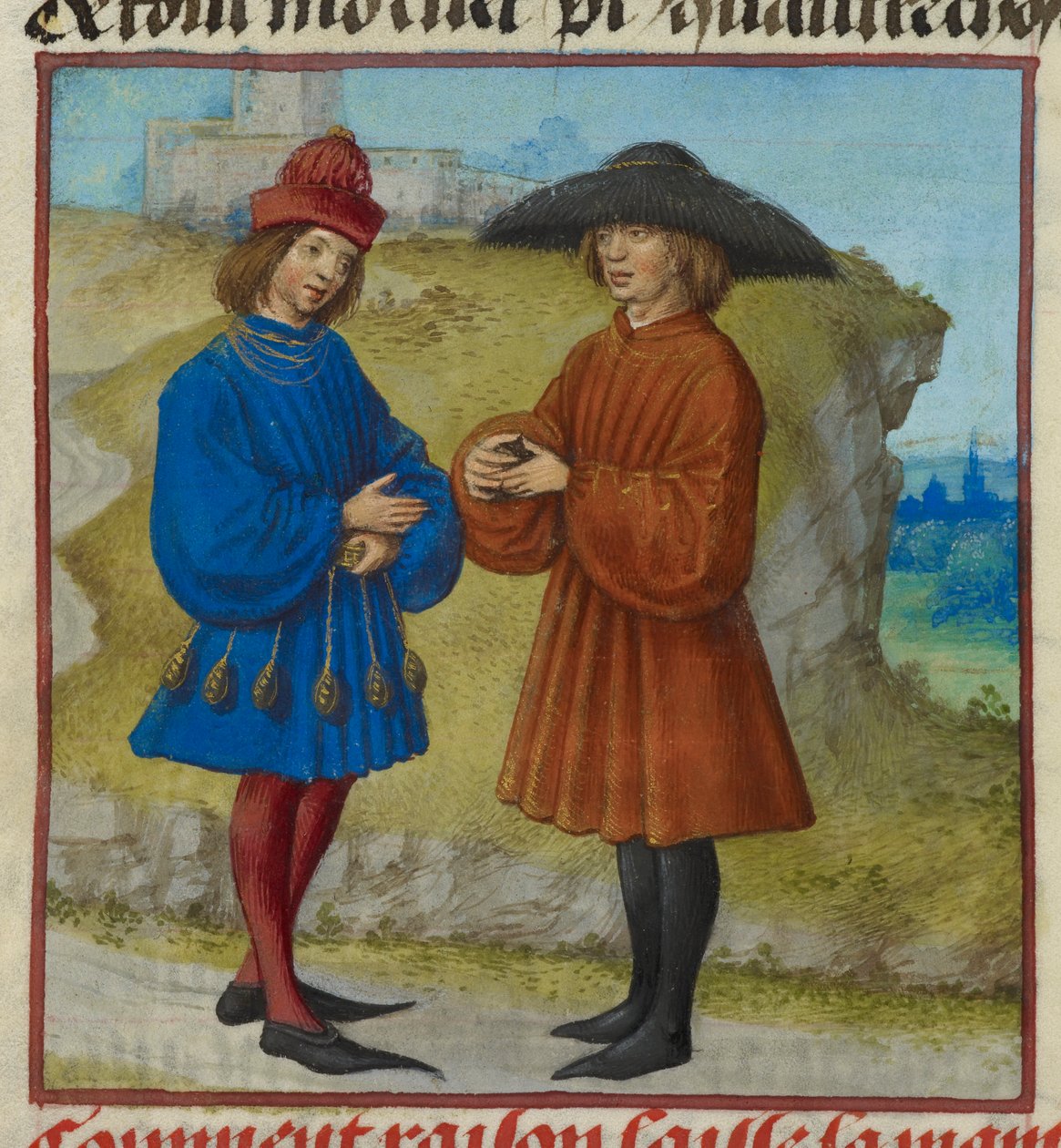 'Le Roman de la Rose'dan l'Ami (Arkadaş) ve Aşık'ın minyatürü by Unknown artist