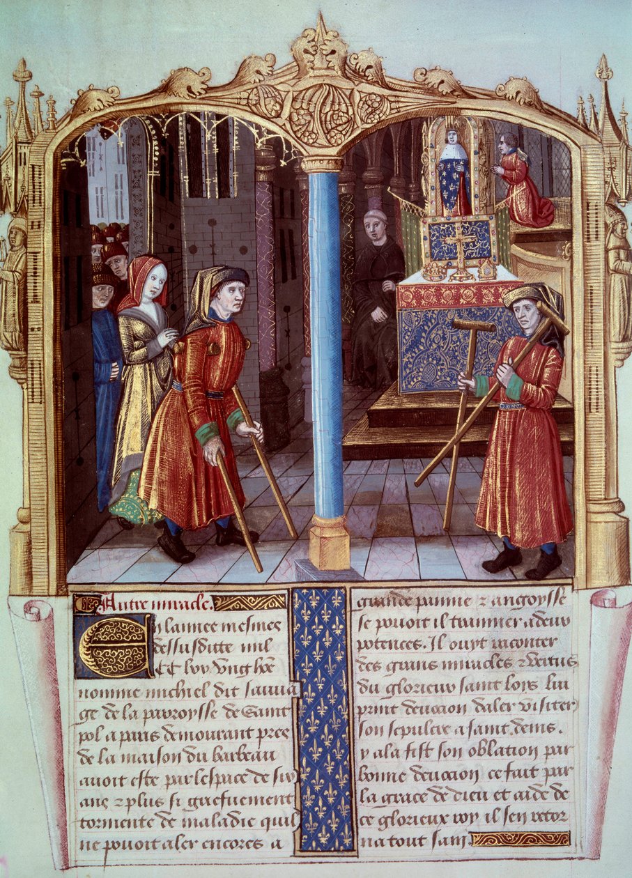 Saint Louis Mucizesi (1214-1270): Bequilles ile topal bir savaşçı. “” Saint Louis
