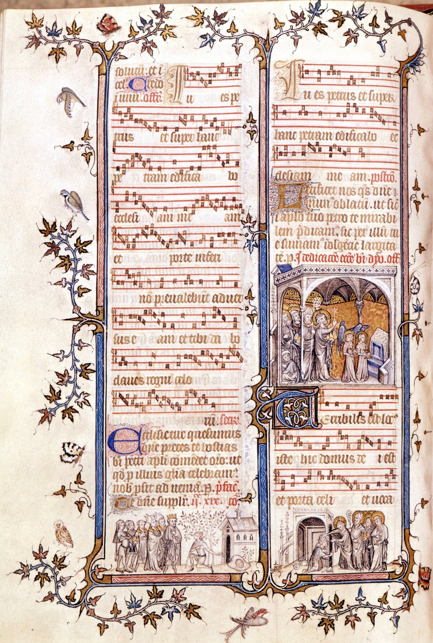 Saint Denis Missal, yaklaşık 1350. Clotaire (Clothaire) ve Dagobert