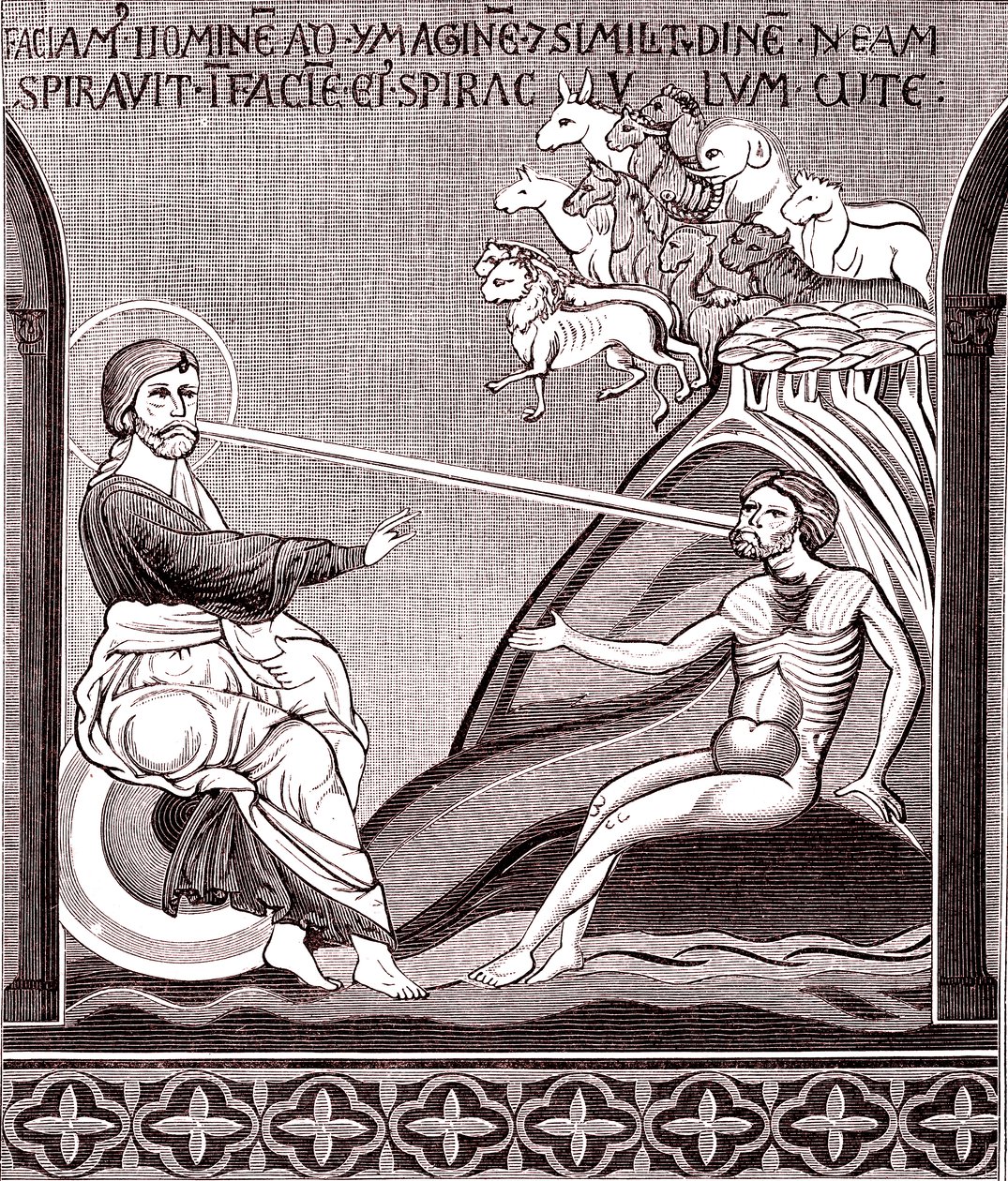 İnsanın yaratılışını temsil eden mozaik by Unknown artist