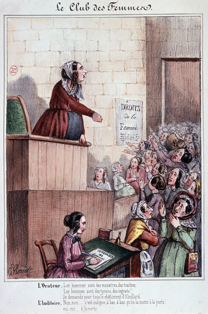 1848 Devrimi sırasında Mouffetard Street Kadınlar Kulübü by Unknown artist