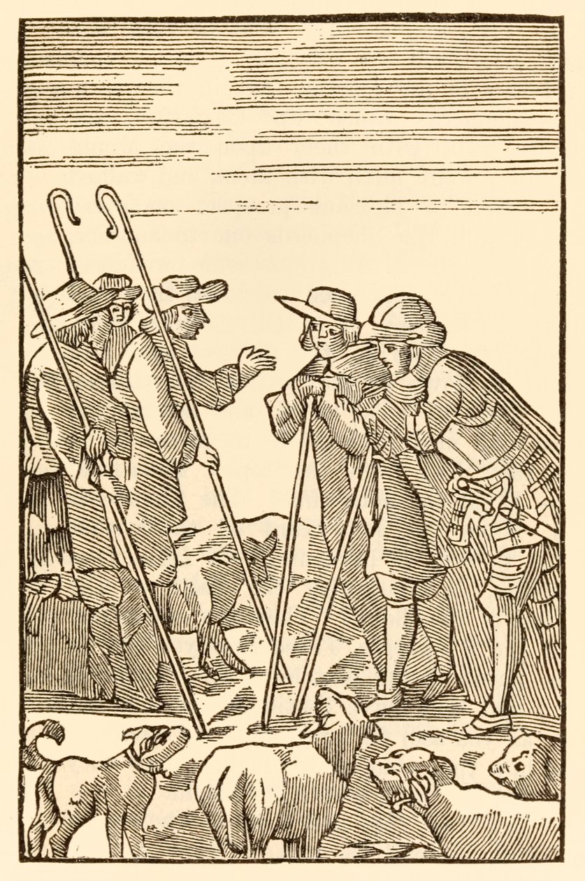 Dağ Nefis şimdi onlar çıkıyor Hacılar Bu Dünyadan, Gelecek Olanlara İlerliyor John Bunyan (1628-1688) Hristiyan ve Umutlu Çobanlarla Buluşuyor: Bilgi, Tecrübe, Wat by Unknown