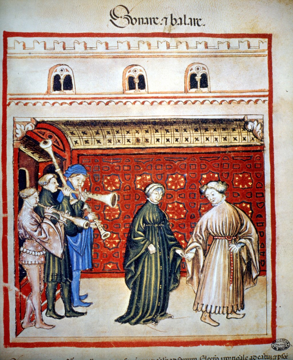 Müzisyenler ve dansçılar, -"Tacunum Sanitatis"te by Unknown artist