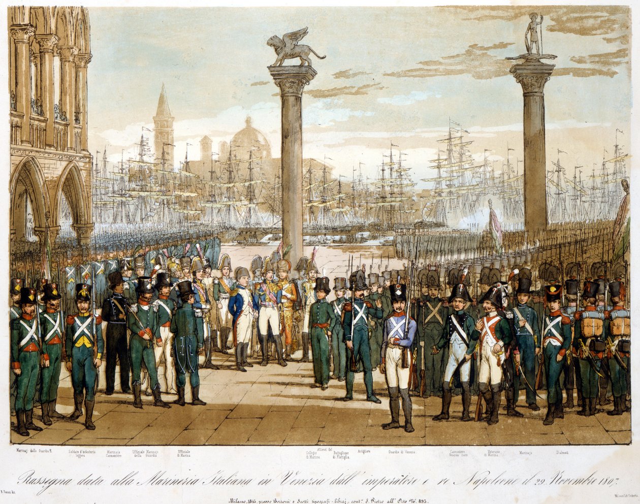 Napolyon I İtalyan donanmasının önünde 29 Kasım 1807