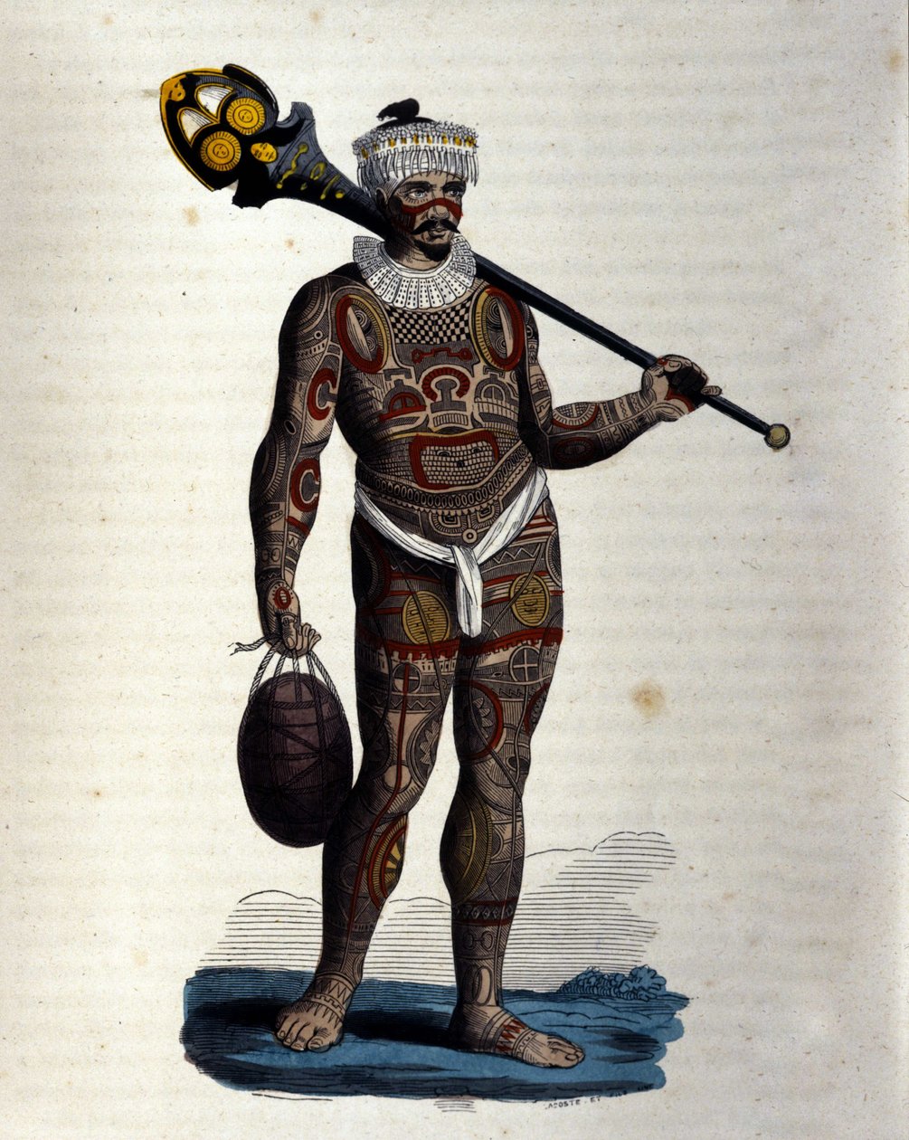Nuku-Hiva (Markiz Adası) yerlisi. by Unknown artist