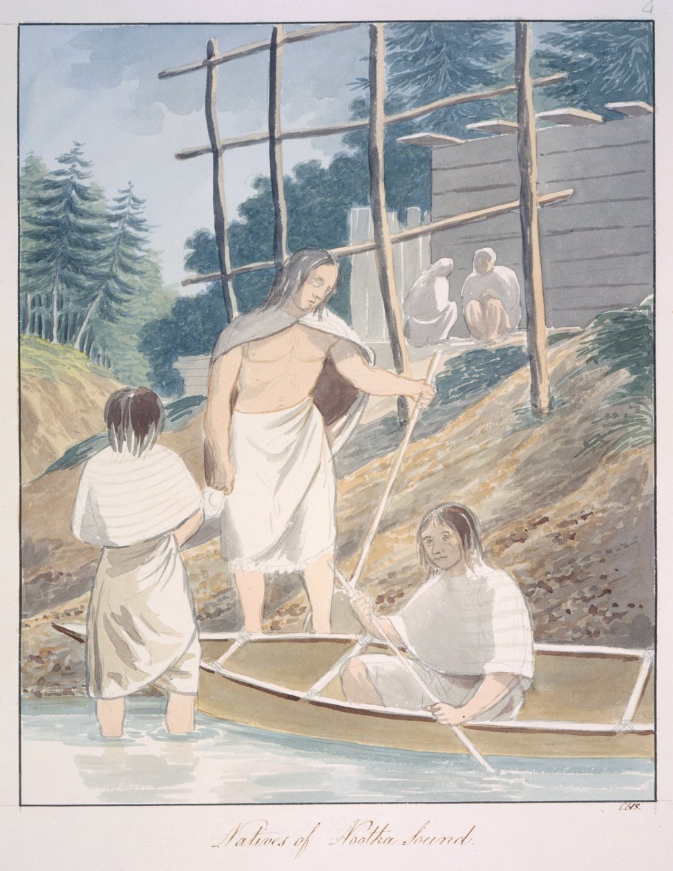Nootka Sound Yerlileri, 1843-50 dolayları (suluboya) by Unknown artist