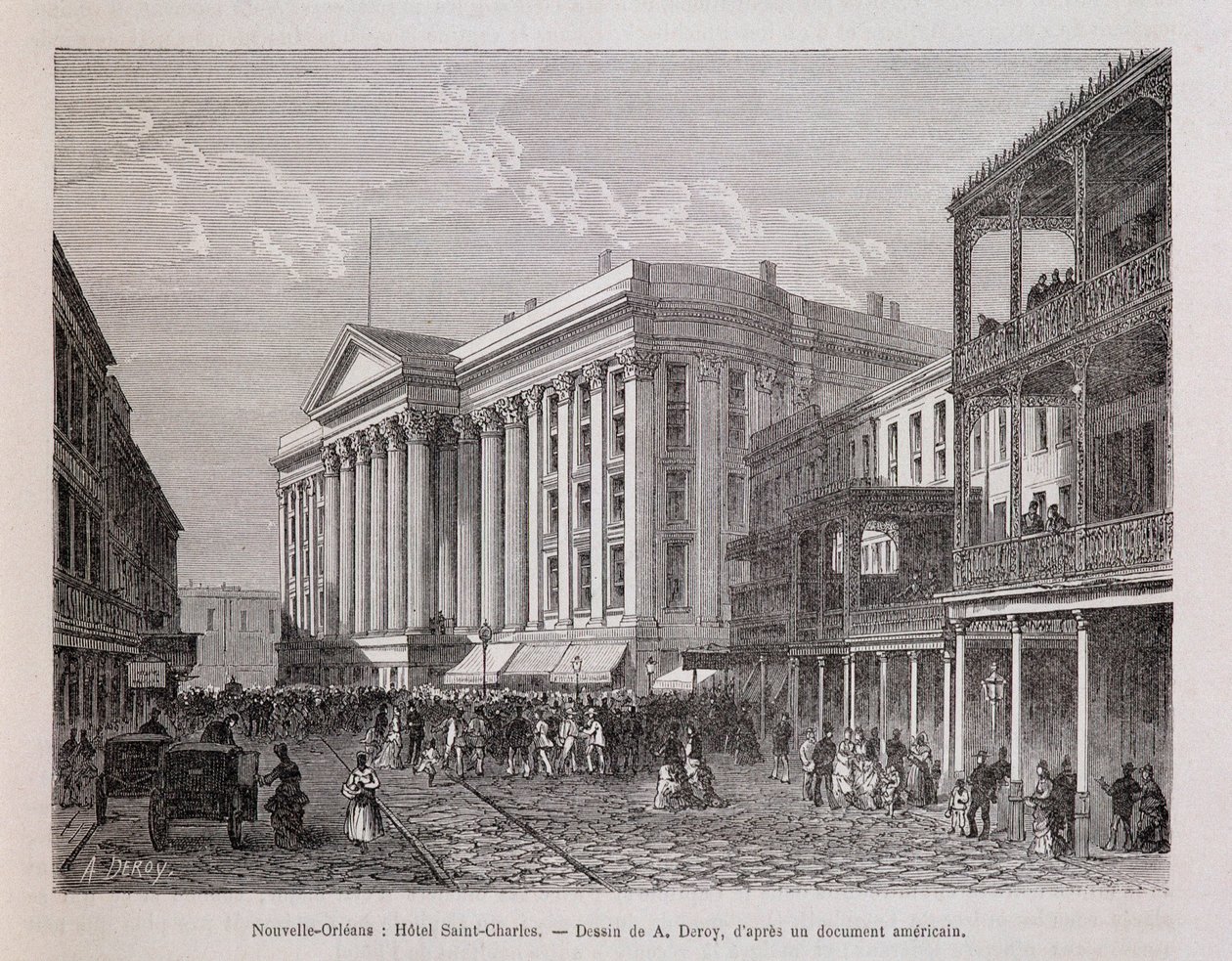 New Orleans (New Orleans): Hotel Saint-Charles (Saint Charles) - “Le tour du monde”da, 2. dönem 1876 by Unknown artist