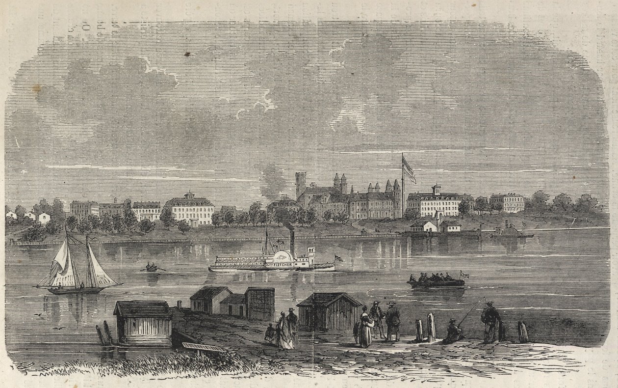New York Eyaleti - Göç Komisyonu Kuruluşu - Ward Adası - 1869 tarihli “The Illustrous Universe”de Gravür by Unknown artist
