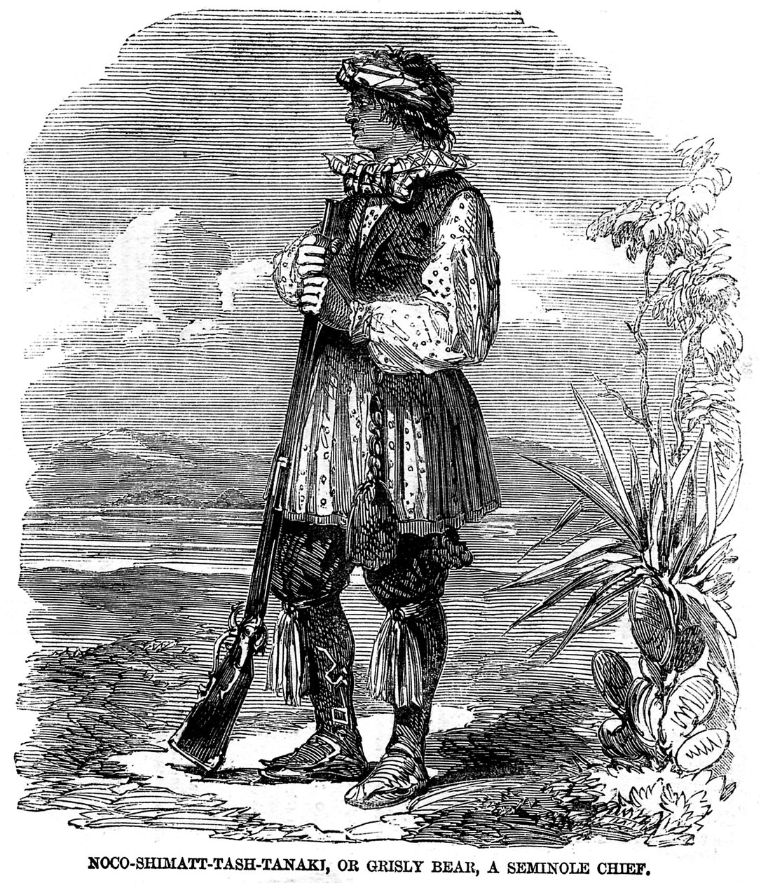 Noo-Shimatt-Tash-Tanaki, ya da korkunç ayı, bir Seminole Şefi by Unknown artist