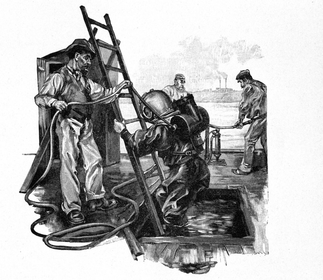 Rouquayrol - Denayrouze takımının en son versiyonlarından biri. by Unknown artist