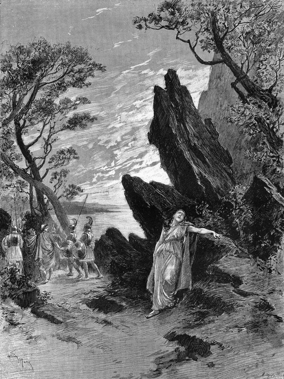 Son perdede şarkıcı Krauss ile Emile Augier (1820-1889) ve Charles Gounod (1818-1893) tarafından “Sapho” Operası. “” Le Monde Illustré” de gravür by Unknown artist