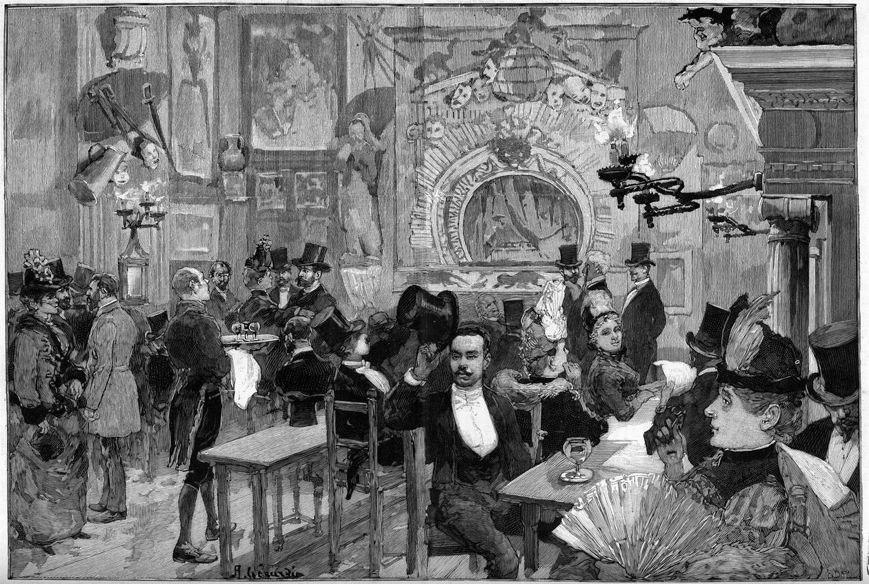 Paris 1887: “Cat Noir” kabaresindeki gölgeler tiyatrosu. by Unknown artist